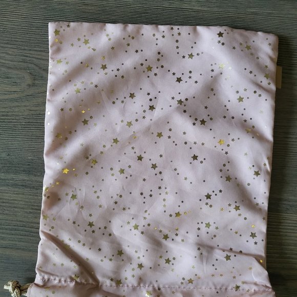 IPSY Glam Bag Plus Makeup Bag December 2021 Pink with Gold Stars Drawstring - Picture 3 of 3